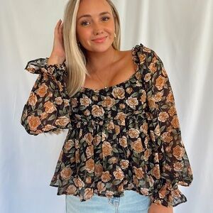 Floral Babydoll Blouse